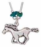 Turquoise Liquid Silver Horse Choker Necklace