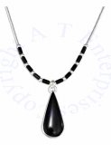 Choker Necklace Black Onyx Heishi Beads Plain Black Onyx Teardro