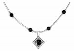 Black Onyx Beaded Choker Necklace Black Onyx Pendant