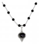 Black Onyx Eight Black Onyx Beads Choker Necklace
