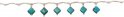 Curved Bar Link Necklace Six Diamond Shape Turquoise Dangle
