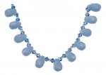 Blue Chalcedony Briolettes Blue Austrian Crystals Necklace