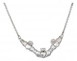 18" Antiqued Triple Claddagh Cable Necklace