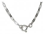Cable Chain Necklace Diamond Shaped Lapis Loop Pendant