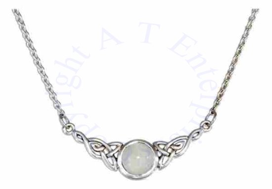 Celtic Knot Moonstone Pendant Necklace - Click Image to Close