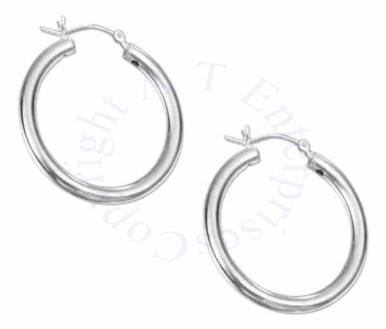 Tubular Hoop Earrings 30mm - Click Image to Close