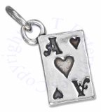 3D Good Luck Ace Of Hearts Poker Playing Card Game Charm
