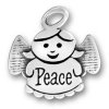 Angel Charm Enscribed With Peace
