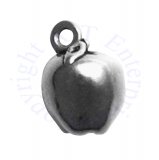 3D Large Apple Fruit With Stem And Leaves Charm