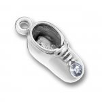 3D April Birthstone Baby Shoe Charm