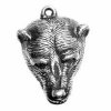 3D Grizzly Bear Head With Open Mouth Charm