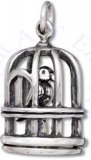 3D Bird In Cage Charm