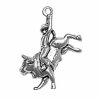 3D Bull Rider With Arm Raise and Bucking Bull Charm