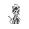 Cartoonish Hilarious Feline Sitting Cat Charm With Pointed Ears