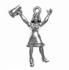 3D Cheerleader With Hands Raised Holding A Megaphone Charm