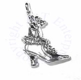 3D Chihuahua Dog Sitting Up In Lace Up Shoe Boots Charm