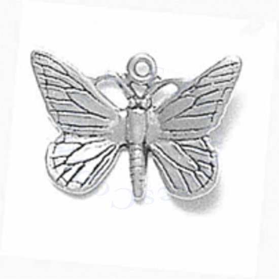 3D Front Back Detailed Butterfly Charm - Click Image to Close