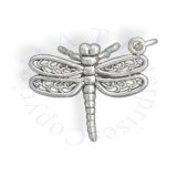 Ornately Decorated Winged Dragonfly 3D Charm