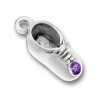 3D February Birthstone Baby's First Shoe Charm