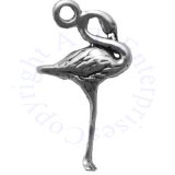 3D Flamingo Standing With Curved Neck Charm