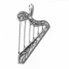 Six Stringed Harp With Flowers 3D Charm