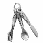 3D Silverware Fork Spoon Knife Set Charm