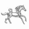 3D Galloping Horse Charm With Flowing Mane
