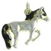 3D Walking Horse With Black Enameled Mane And Tail Charm