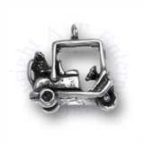 3D Covered Golf Cart Charm With Golf Bag And Clubs