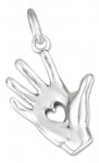 3D Heart In Hand Charm