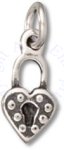 3D Small Heart Lock Charm With Keyhole