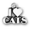 I Love Cats Word Message Charm
