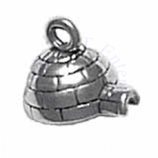 Sterling Silver 3D Eskimos Igloo Charm - Click Image to Close