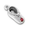 3D Baby's First Shoe Charm With January Birthstone