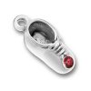 3D Baby's First Shoe Charm With July Birthstone