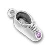 3D Baby's First Shoe Charm With June Birthstone