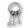 3D Keys On Round Key Ring Charm