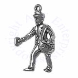 3D Mailman Postman Walking And Carrying US Mailbag Charm