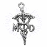 3D MD Medical Doctor Caduceus Symbol Charm