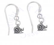 3D Mini Snail With Shell Dangle French Wire Earrings