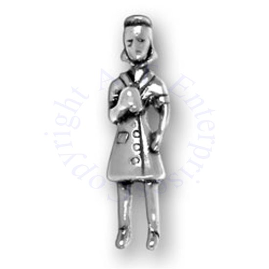 3D Female Nurse With Lab Coat Charm - Click Image to Close