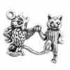 3D Owl And Cat Holding Hands Charm