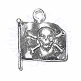 3D Pirate Flag Waving In The Wind Charm With Skull And Crossbones