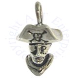 3D Pirate Head With Skull And Cross Bones Hat And Eye Patch Charm