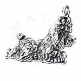 3D Sitting Toy Poodle Charm With Bow In Hair