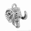 3D Rams Sheep Head With Curved Horns Charm