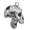 Pistol Or Rifle Wounded 3D Human Skull Pendant With Moveable Jaw