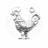 3D Rooster Chicken Charm With Great Feather And Facial Details