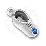 3D September Birthstone Baby Shoe Charm