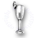 3D Small Long Stemmed Wine Glass Charm